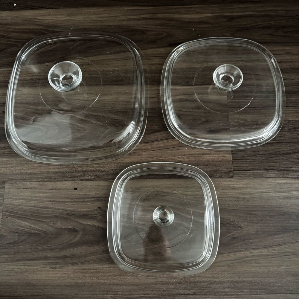 Vintage Corning Ware Cornflower Blue Baking & Cookware 8 Piece Set Lids & Handle - Picture 4 of 16
